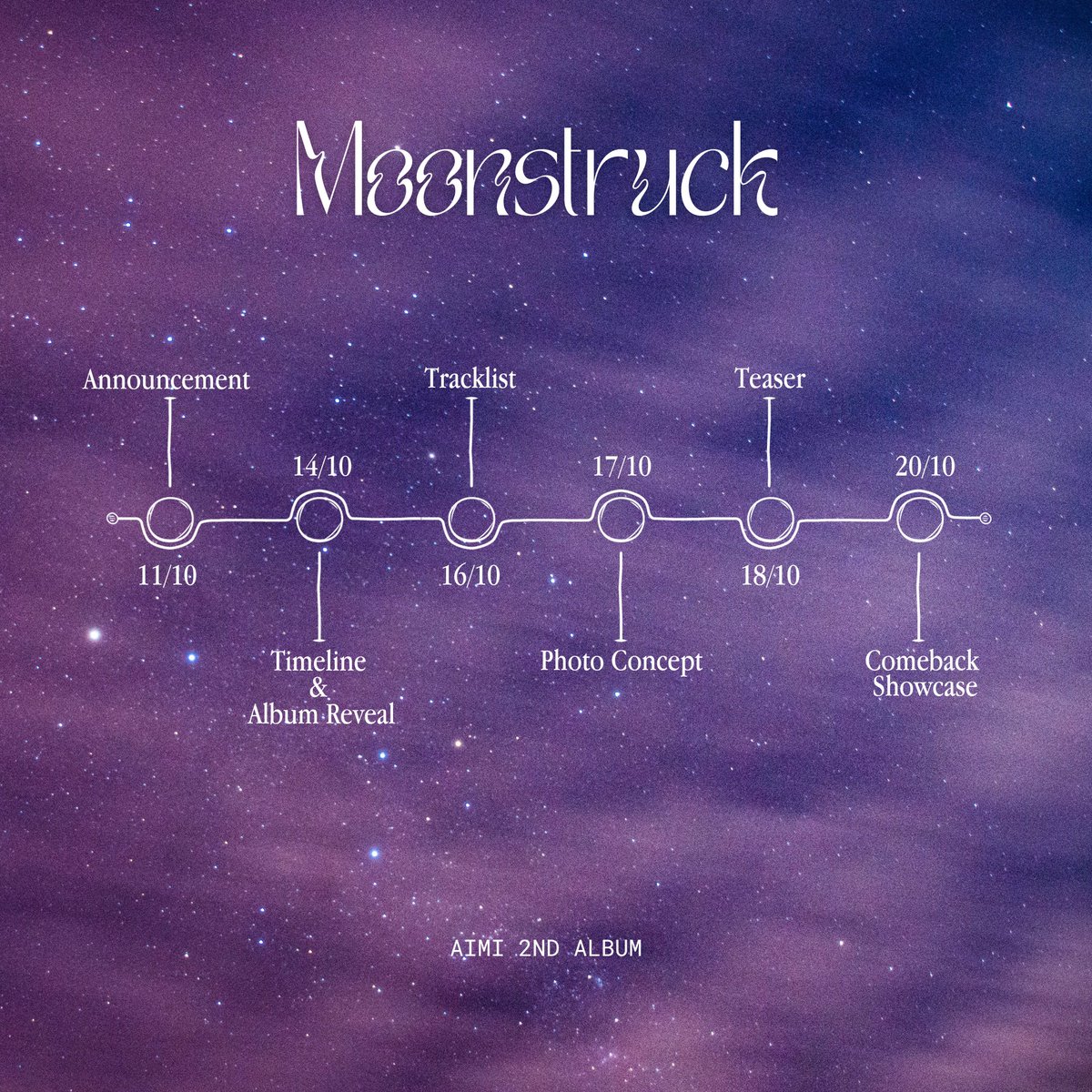 ㅤ
𝘚𝘛𝘈𝘙𝘞𝘈𝘠 𝘌𝘕𝘛𝘌𝘙𝘛𝘈𝘐𝘕𝘔𝘌𝘕𝘛

AIMI
2nd EP: 𝙈𝙊𝙊𝙉𝙎𝙏𝙍𝙐𝘾𝙆
⋆ Album Reveal &amp; Timeline

20.10.23ㅤ
ㅤ