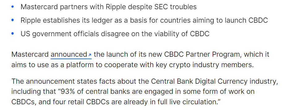 CryptoGeekNews's tweet photo. 🚨BREAKING: MASTERCARD REVEALS PARTNERSHIP WITH #RIPPLE TO BEGIN USING #XRP FOR CBDCS GLOBALLY.