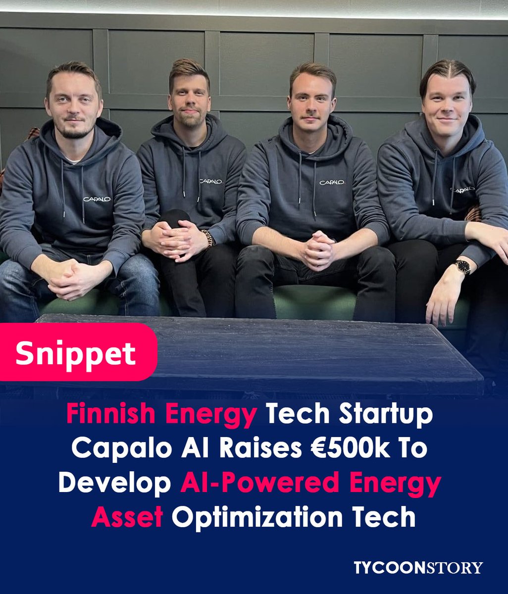 Finnish energy tech startup Capalo AI secures €500k to develop AI-powered energy asset optimization technology
#energystorage #investment #windenergy #EVcharging #climateaction #cleanenergy #greentechnology #AI #energytechnology #CapaloAI #VPP #energyAI #startup #sustainability