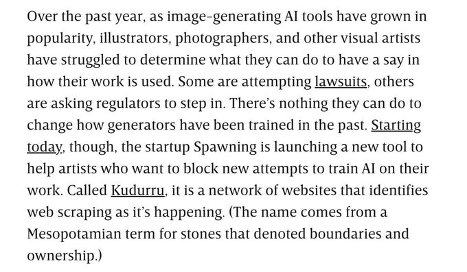 A New Tool Helps Artists Thwart AI&mdash;With a Middle Finger https://t.co/F55baQZstP https://t.co/vN7NI43