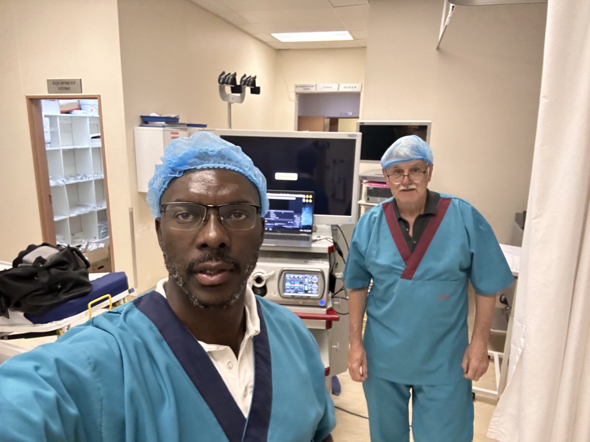 AkMunyika's tweet photo. Setting up of Telementor ERCP service in Ondangwa, Namibia. This way Prof Lars in Norway, Prof Sandie in Cape Town or Rashid in Whk can log on real-time and be part of the procedure to assist. #technology, # Telemedicine, # Namibia on the move https://t.co/X8rE3b2t7J
