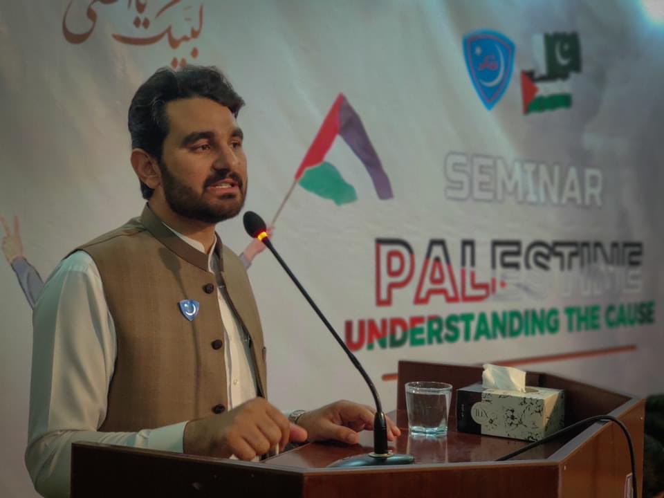 JamiatQAU_'s tweet photo. Diving deep into the Palestine cause, the youth of Islamabad stood united with the people of Palestine at our Seminar, uncovering the myths &amp; understanding the truth behind the Palestinian Cause.
President Jamiat QAU, Br Musa Amir participated along with his Team.
#JamiatQAU https://t.co/iH78SUYNVE