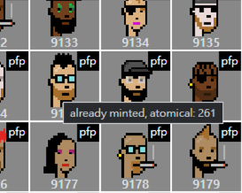 AtomPunks_'s tweet photo. Put the mouse on the punk you want to query, and the qualified atomic number will be displayed.
#punks #atompunks #arc20 #Bitcoin📷 #NFTs #BTC https://t.co/8pMeDeiKP5