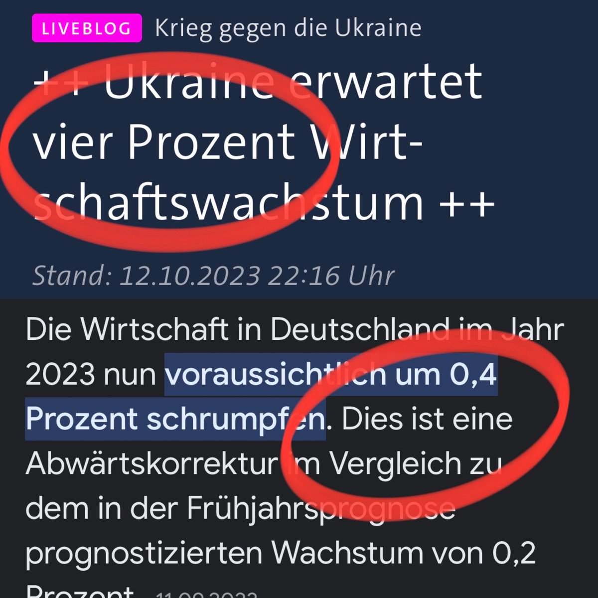 PunkPessler's tweet image. #Ukraine #Wirtschaftswachstum 4% 
#Deutschland schrumpft 0,4%

Ätsch 😝