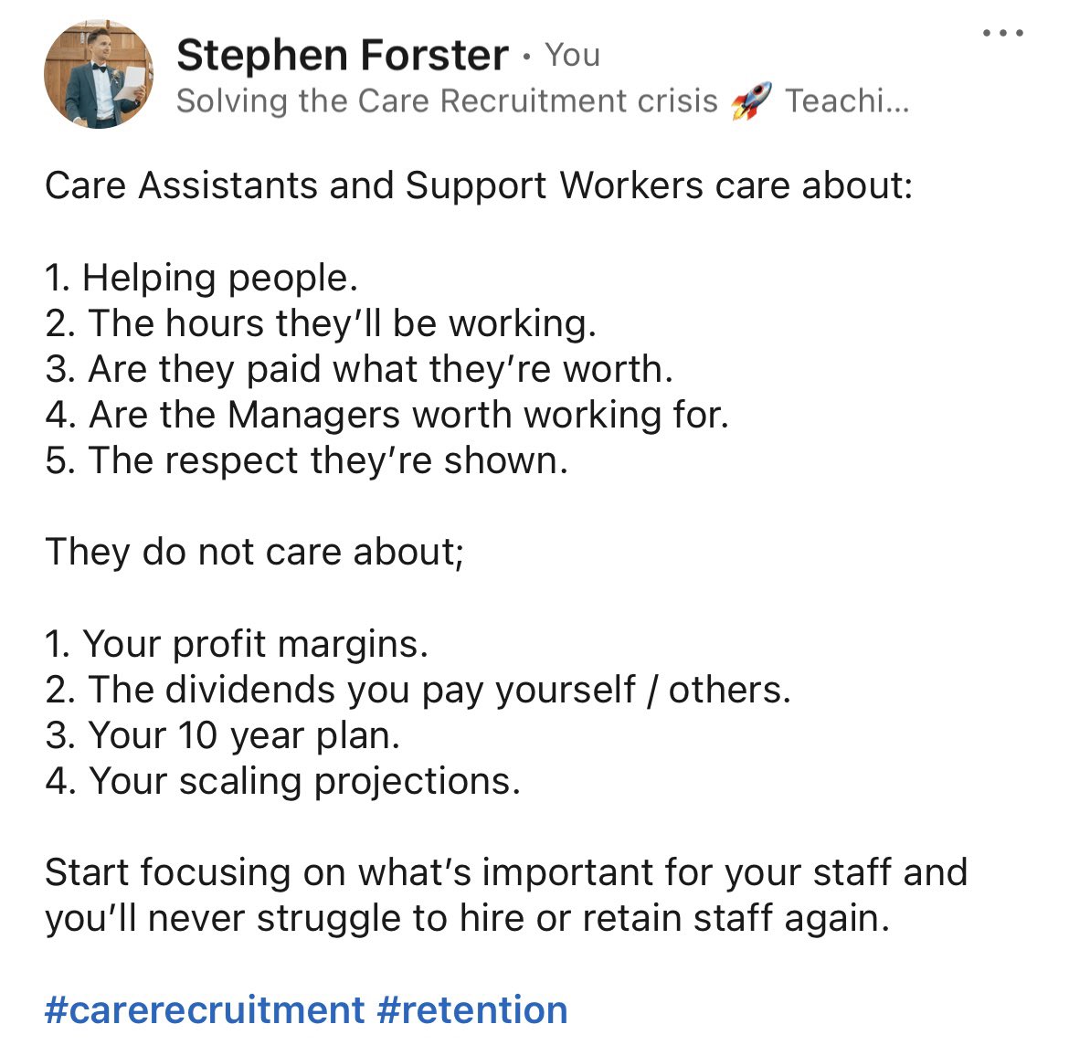 Stephen Forster | Care Recruitment Expert 🚀 tweet media