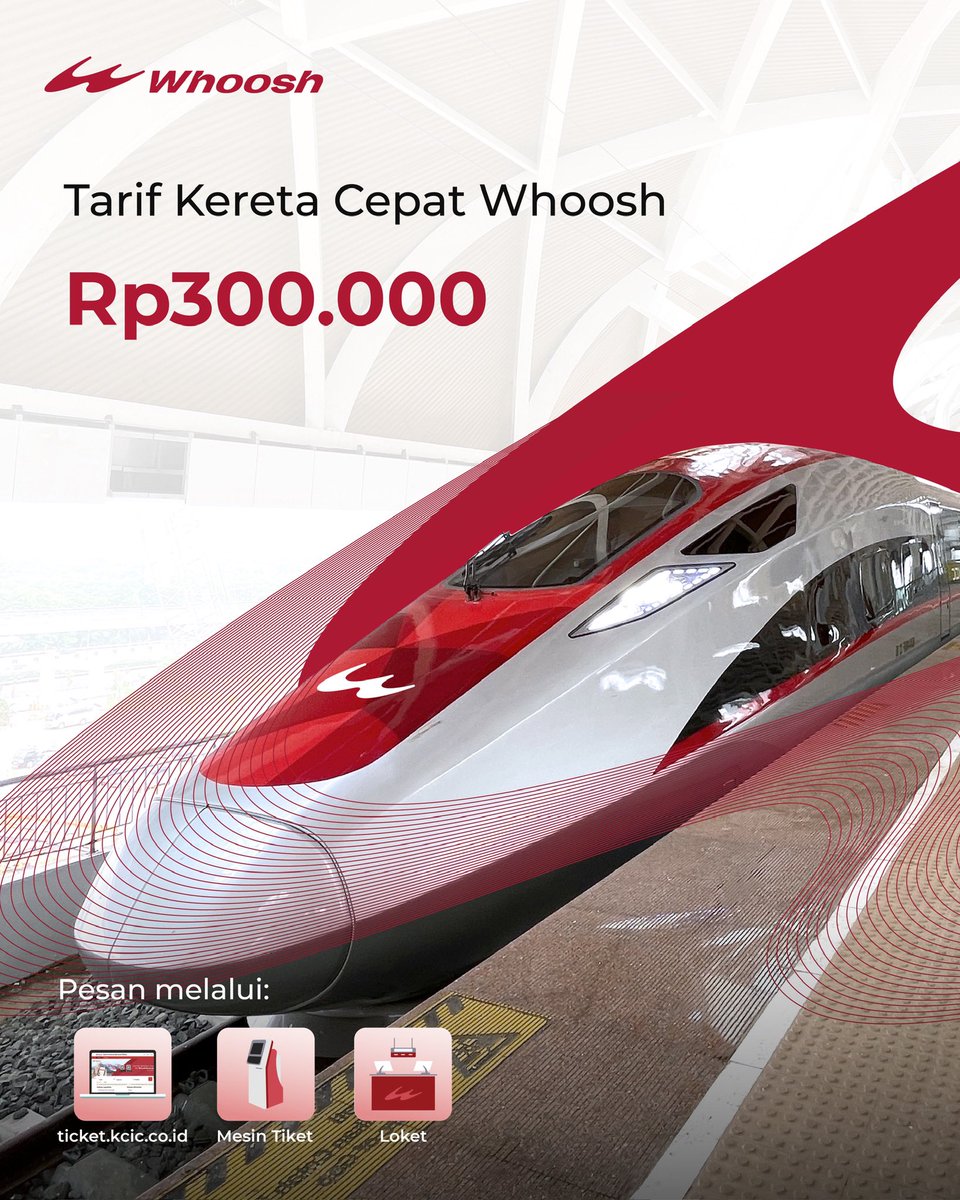 KeretaCepatID's tweet photo. Tiket Kereta Cepat Whoosh Bisa Dibeli Sekarang!

Halo, Sobat #Whoosh! Mimin punya info menarik buat Sobat yang pengen naik Kereta Cepat Whoosh dengan jadwal keberangkatan mulai 18 Oktober 2023. https://t.co/JPNVPReQHW