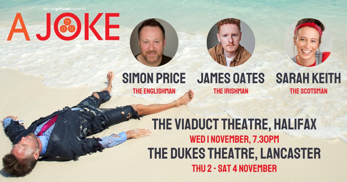 🚶‍♂️Meet the Englishman, the Irishman and the Scotsman walking into a joke this November. 🎟️ Book your tickets for this limited run of a 'comedic masterclass'. 🃏 A Joke 🗓️ Wednesday 1st November ⏰ 7.30pm 💰 £16 - £20 🎟️ theviaducttheatre.co.uk/a_joke