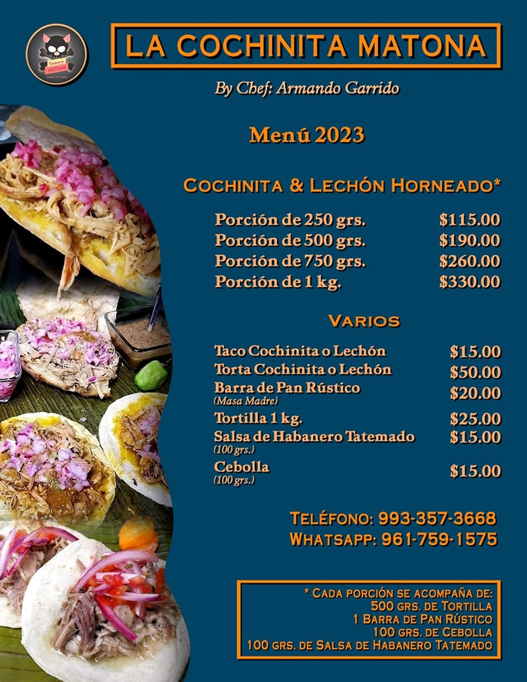 CochinitaMatona's tweet photo. Nos vemos sábado y domingo a partir de las 8 am con nuestras deliciosas especialidades de Cochinita y Lechón horneados.
Pedidos al ☎️ 9933-573668 y WhatsApp 961-7591575.

#Villahermosa #Tabasco #Twittab https://t.co/JZ4Gv7dUey