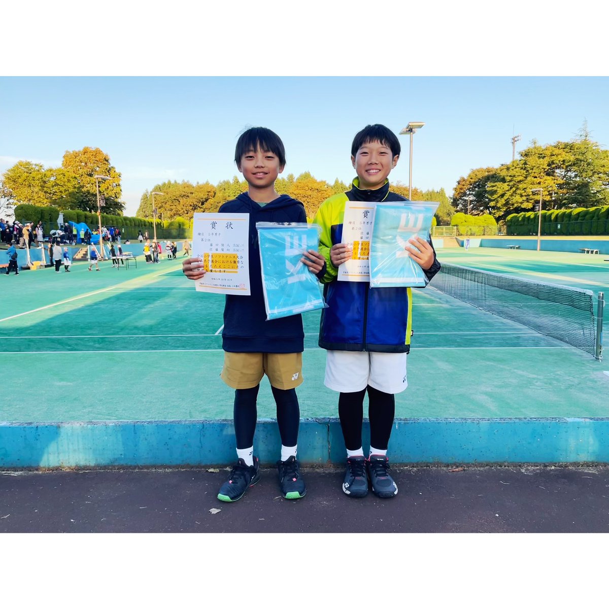ujohsofttennis's tweet photo. 東北町で開催された全国小学生ソフトテニス大会青森県予選会で当クラブの藤田陸人・佐藤陽向ペアが5年男子の部で準優勝！来年3月に千葉県白子町で行われる「第23回全国小学生ソフトテニス大会」の切符を手にしました。おめでとうございます！ https://t.co/DAtCpsjFSy