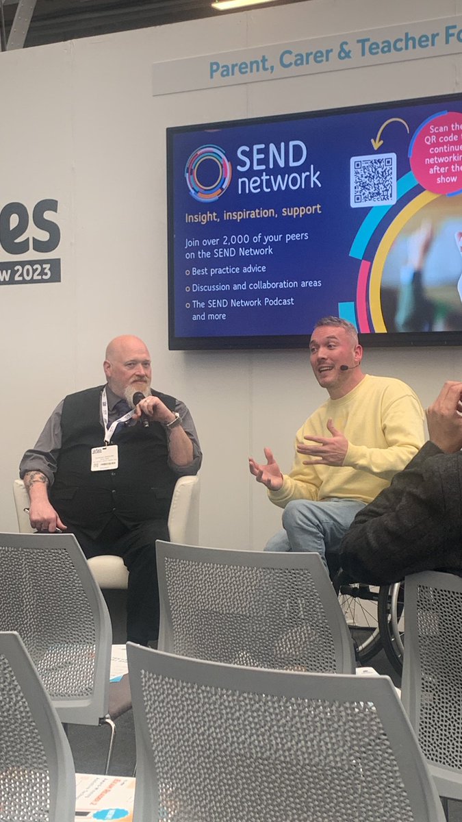 KimDempster1's tweet photo. Listening to Martin Dougan about role models, and encouraging inclusivity in education and society @SENDShowUK https://t.co/dE8h4bZqQx