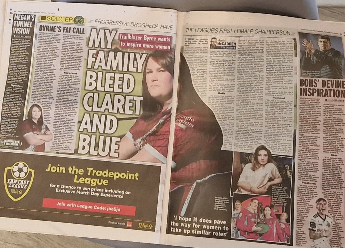 'So many clubs are laid on the foundations of women holding them up... get out there and let them know this is as much our game as a man's game' @CllrJoannaByrne on family, football, politics & her historic appointment as @DroghedaUnited chairperson. 🗞 @IrishStarSport