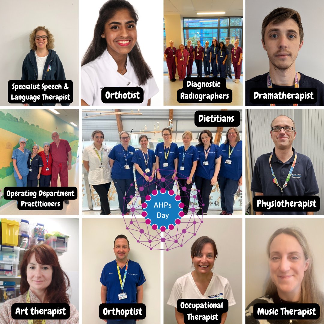 #AHPsDay | AHPs the 3rd largest clinical workforce in the #NHS &amp; are vital for patient care. At Alder Hey, we have 11 different types 🏥 Every year on the 14th October, we celebrate our AHPs and use it a chance to aknowledge their importance to the NHS &amp; the #AlderHeyFamily 💙