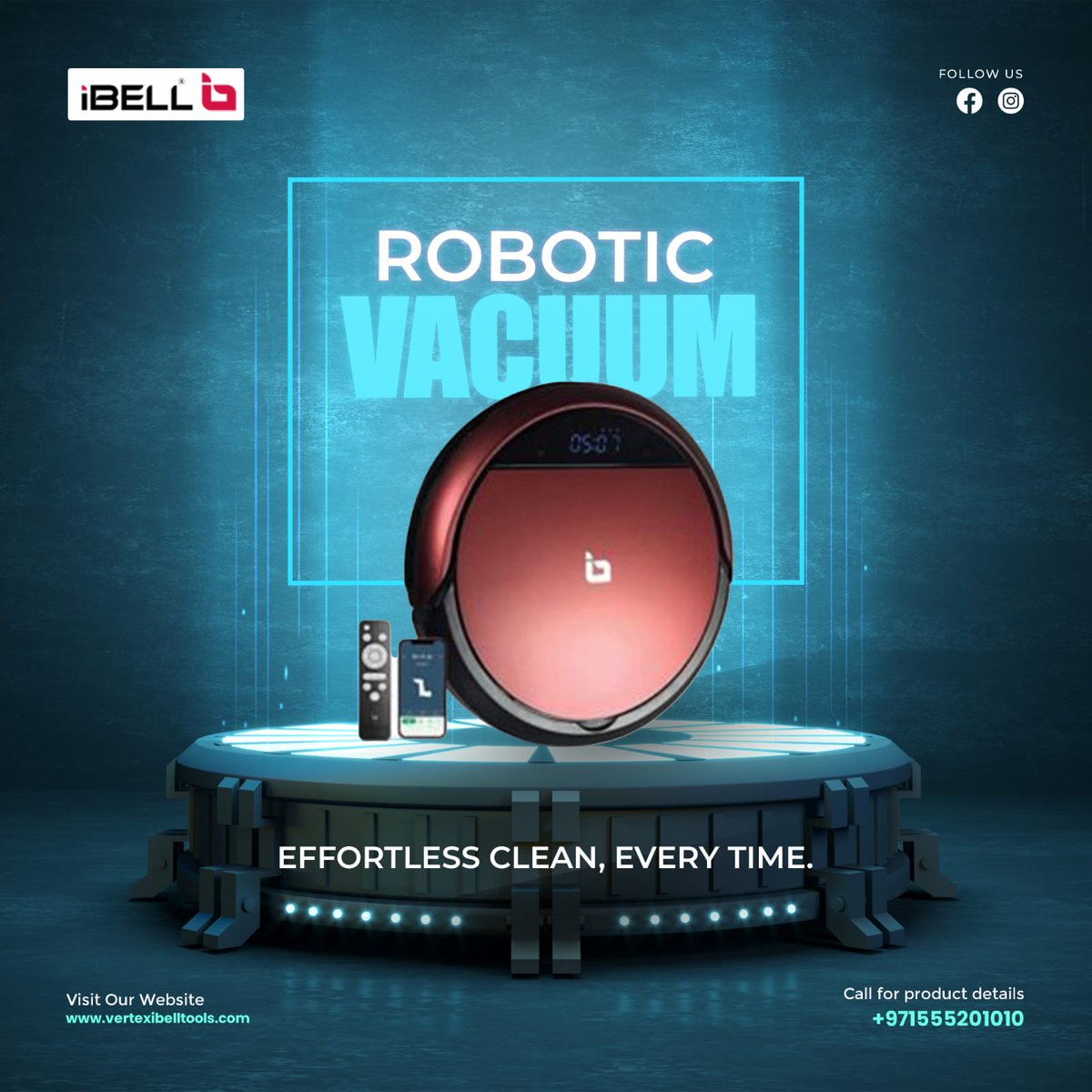 Ibellpowertools's tweet photo. Ditch the mundane task of cleaning! Our robotic vacuum takes care of it all, leaving you with more time for the things that matter. Welcome to a world of clean, effortless living.⚙✨ 
SHOP NOW!!
https://t.co/orNbywuKWx
Contact us on : +971 555201010
#ibell #ibelltools https://t.co/mHPWZ9WPNe