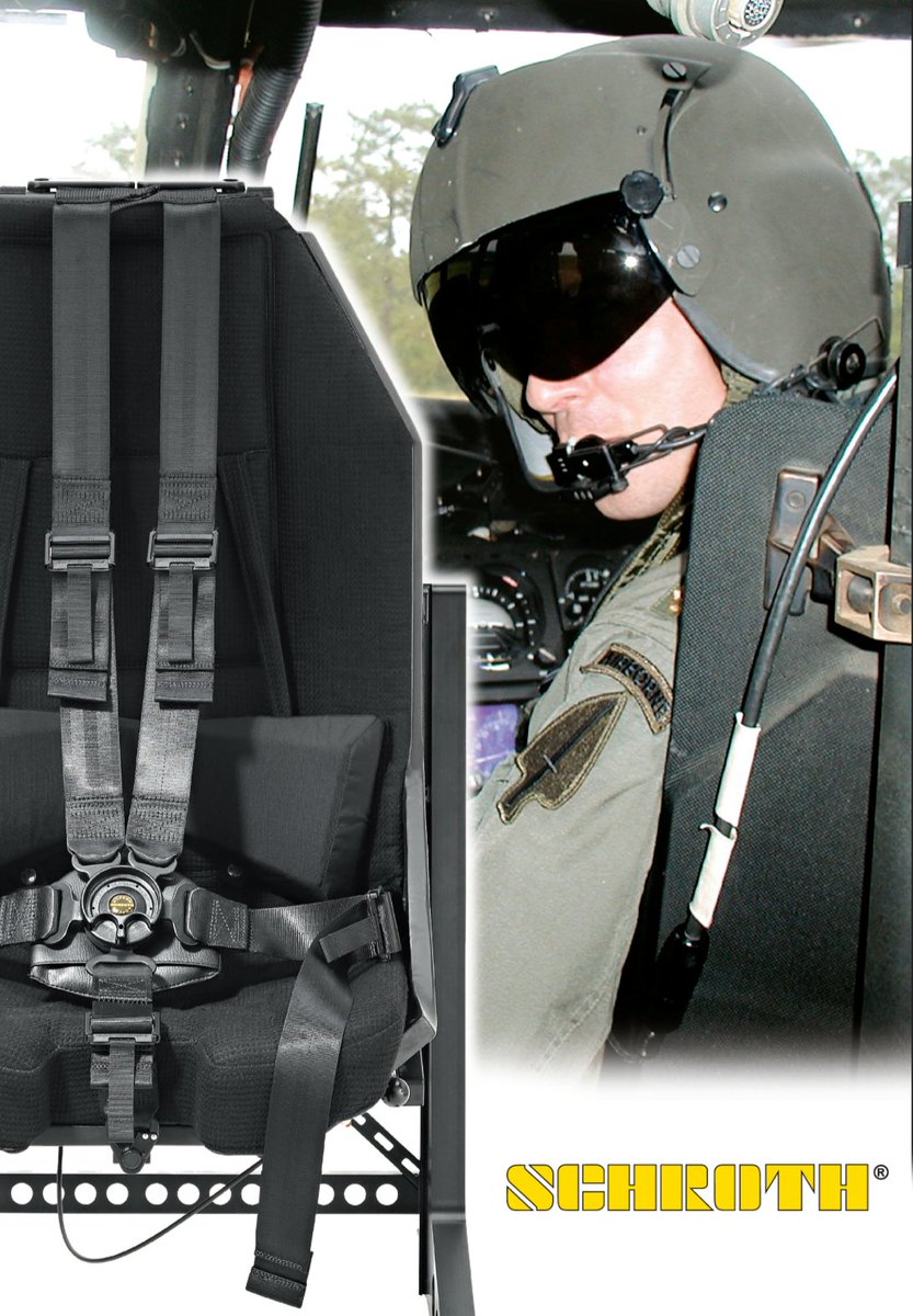 Crashworthy helicopter seats require seatbelts that keep the crew safe under the most extreme dynamic loads. This is why #SCHROTH restraint systems are found on so many commercial and military helicopters.

#safety #seatbelts #aviation #aerospace #defense #helicopters #rotorcraft