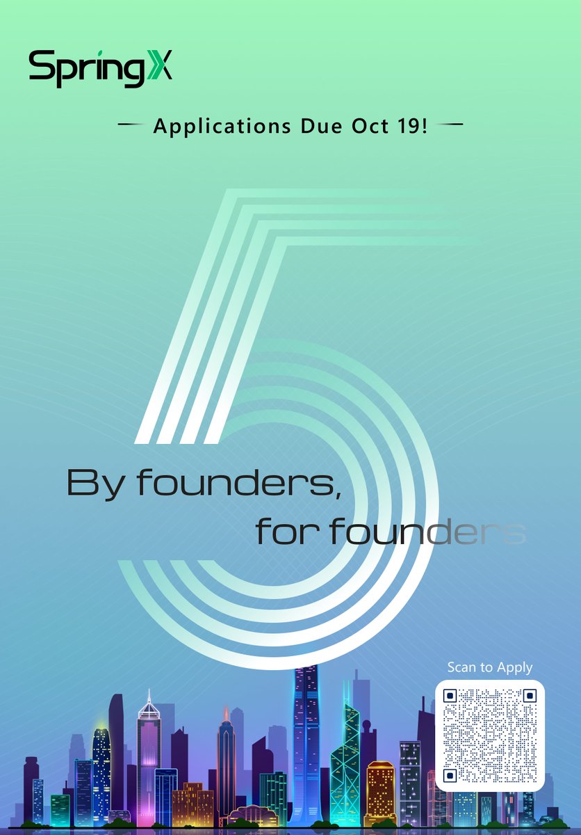 BuidlerDAO's tweet photo. #Builders! 5 days left to apply to SpringX01 ⏰

We look forward to seeing your application with world-changing ambitions.

Join with the #Web3 visionary pioneers and be a part of our founder network.

Apply by 10/19 23:59 (UTC+8) 👉 https://t.co/tgeLtl9Iw1 https://t.co/aJeu7wBSiH