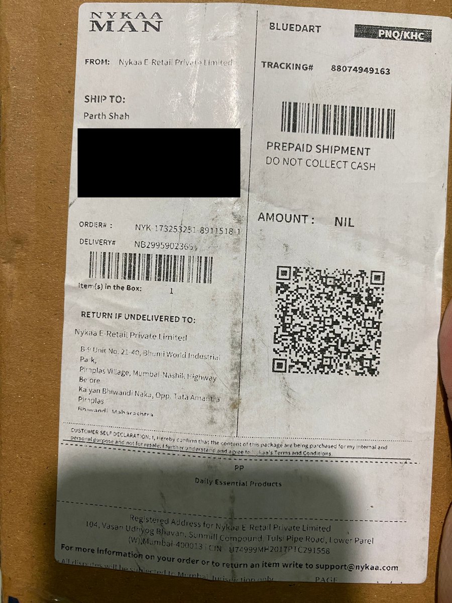 parthssshah's tweet photo. NYKAA SCAM ALERT! 
@MyNykaa @nykaafashion @NykaaMan 
I had ordered a perfume worth INR 5471 from their app on 11-10-2023 and received some random products worth INR 800. I placed a return request for it providing them all the images of the product but request was rejected. (1/N) https://t.co/OYUsAUiLVG
