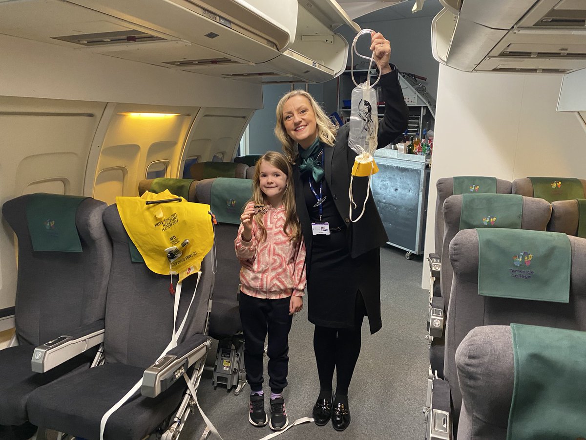 Starting young in Travel and Tourism! Come and see our mock aircraft cabin ✈️ #openevent