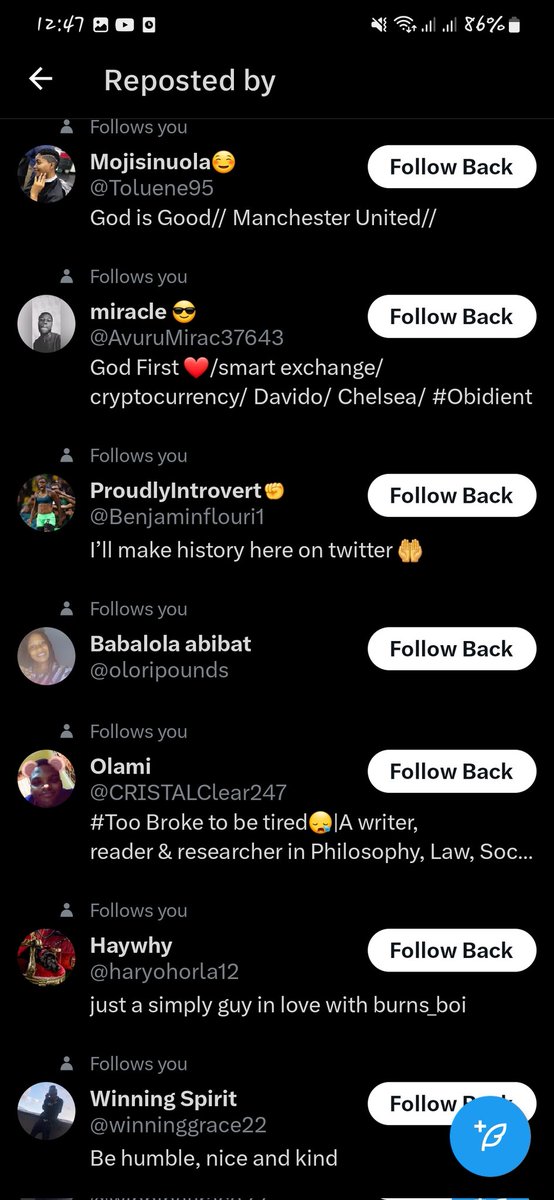 GIVEAWAY.
   Congrats if your name is on this list of randomly screenshoted persons dat retweeted my last tweet

 5k each for y'all 🤑🤑🤑