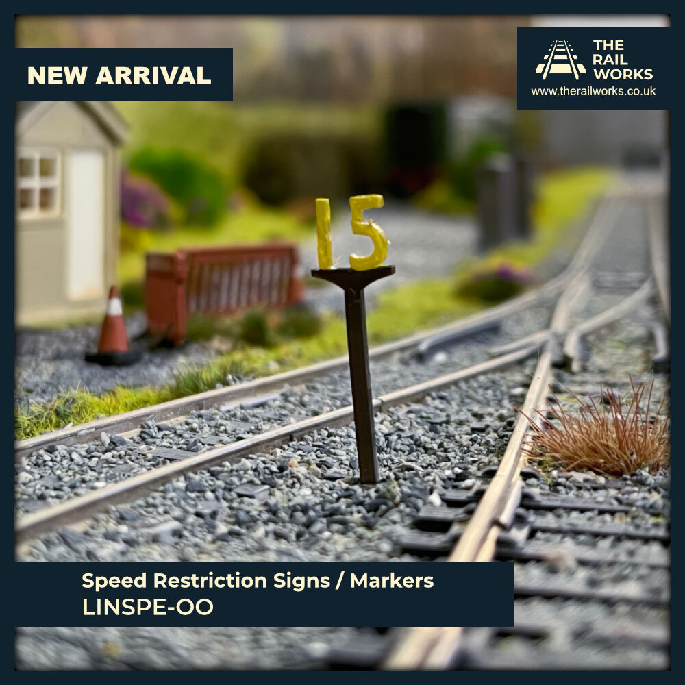 New Product: Speed Restriction Signs / Markers - OO Gauge (Pack of 16)

Includes speeds from 10mph-125mph.

Get yours here: therailworks.co.uk/products/speed…

#modelrailway #modelrailways #modeltrains #ooscale #oogauge #britishtrains #scalemodel #modelrailwayscenery #train #ukmodelrailway