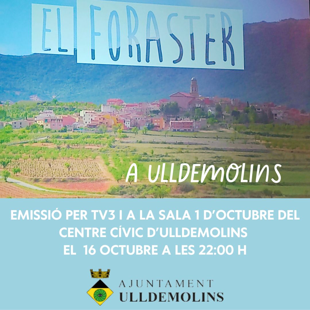 👉Si voleu saber més sobre la nostra cooperativa i la gent que en formem part, no us podeu perdre <a href="/elforasterTV3/">El Foraster</a> dedicat a #Ulldemolins que s'emetrà el dilluns 16 d'octubre!
Segur que passareu una bona estona i descobrireu moltes coses del nostre poble i de la #lavalldelsilenci