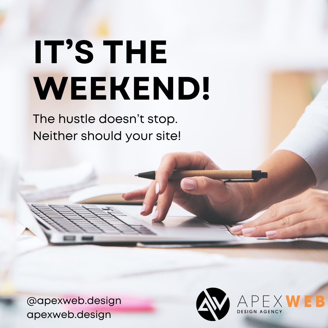 ApexWeb_Design's tweet image. It's the weekend, but the hustle doesn't stop. Neither should your website!
#WeekendHustle #OnlineMarketingUK