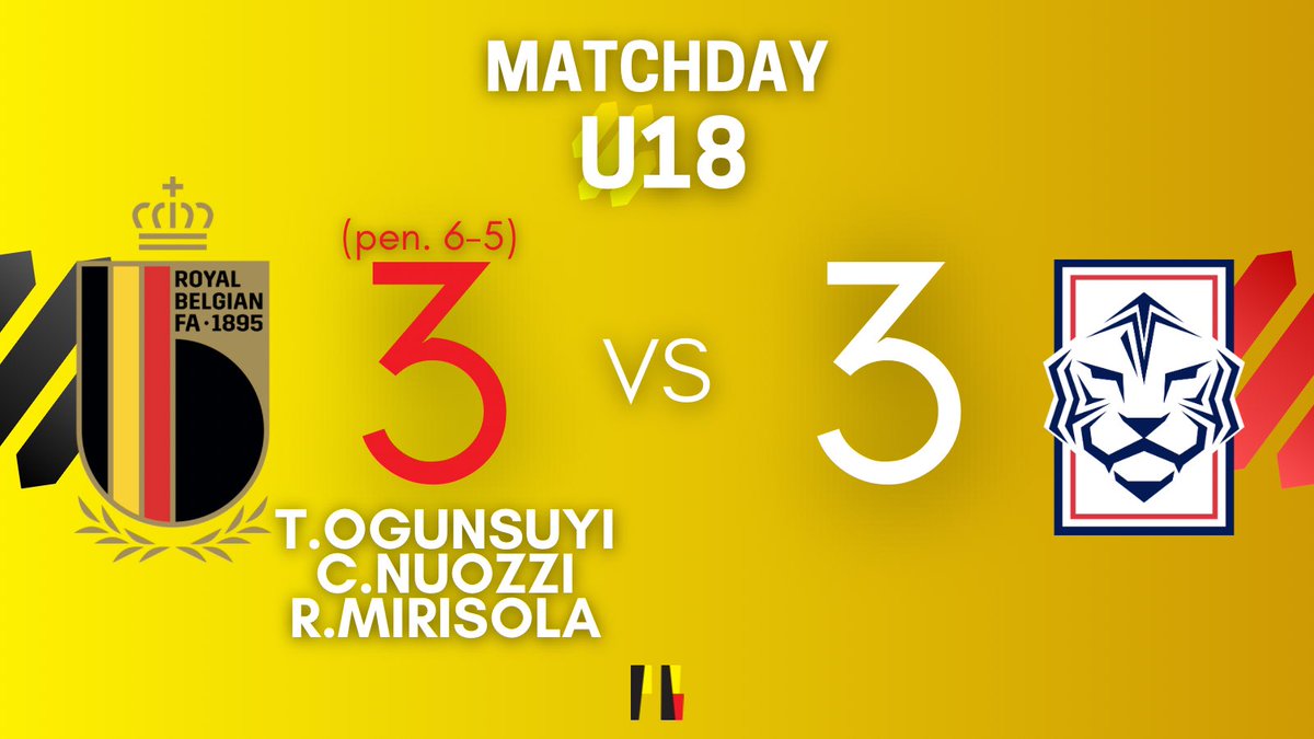 ProspectBelgium's tweet photo. [U18🇧🇪]
Victoire de nos U18 face à la Corée du Sud !
2 tirs au but arrêtés par Matt Lendfers durant la séance de penalty ! https://t.co/tnYxxJDs8X