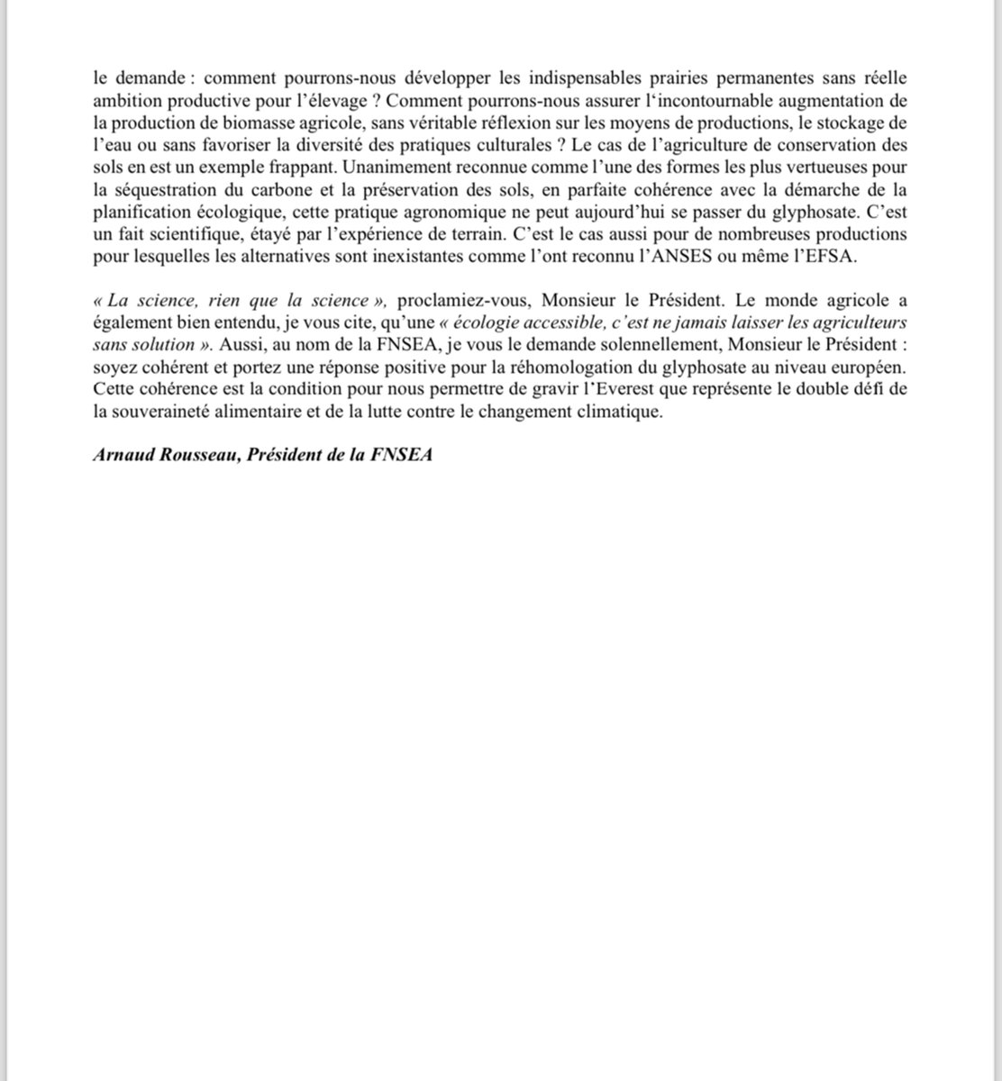 rousseautrocy's tweet image. Le #glyphosate est clé pour le développement de l’#agriculture de conservation des sols. Il n’y aura pas de #PlanificationEcologique possible sans un usage raisonné du glyphosate, comme cela se pratique aujourd’hui. 
@EmmanuelMacron  @MFesneau RDV mi-novembre pour sortir des…