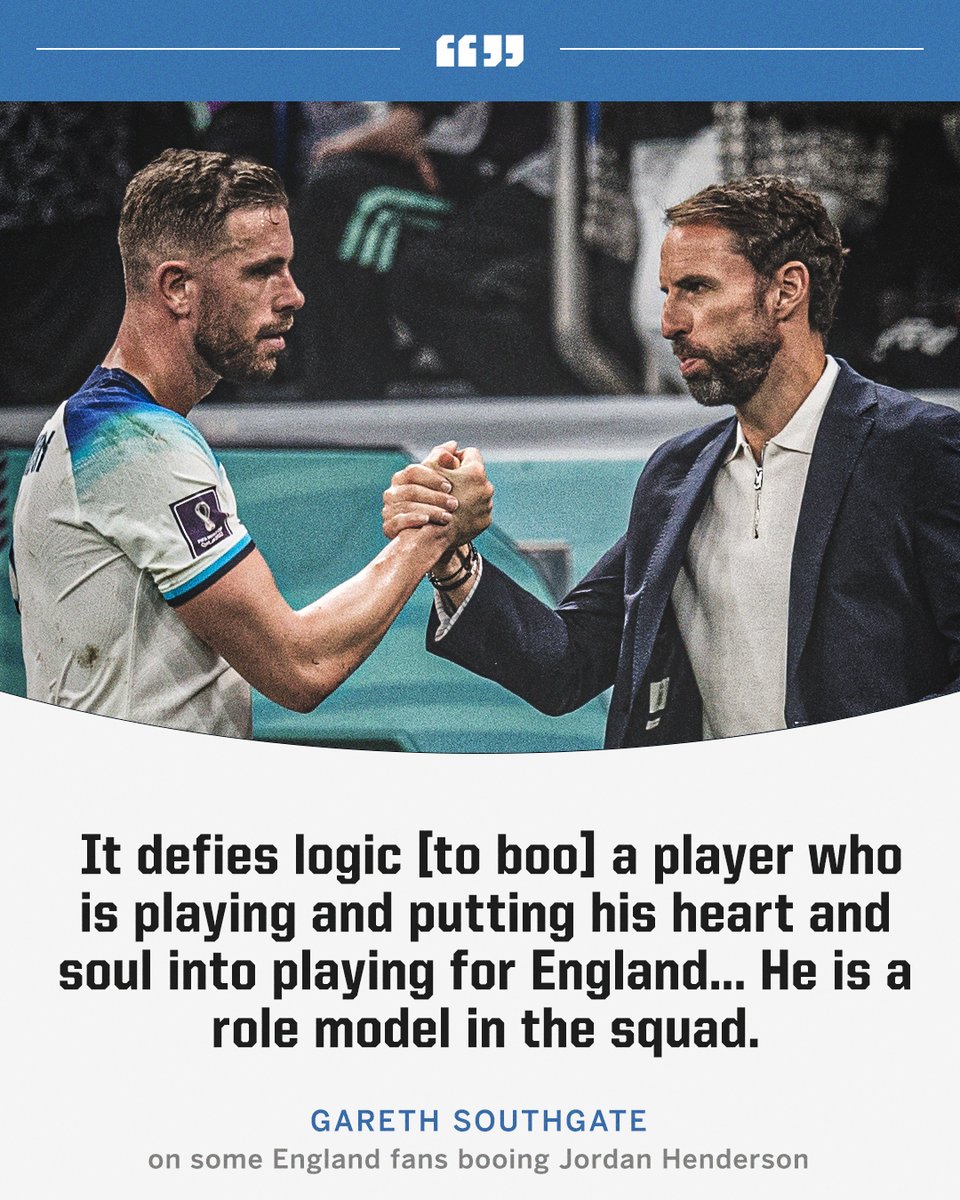 Gareth Southgate can't understand why some England fans are booing Jordan Henderson 🗣