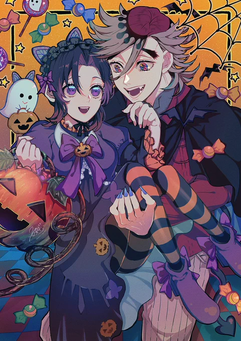 #童しの 再掲ハロウィン 今年はハロウィン童しのを描くぞという意気込み・退路を断ちます