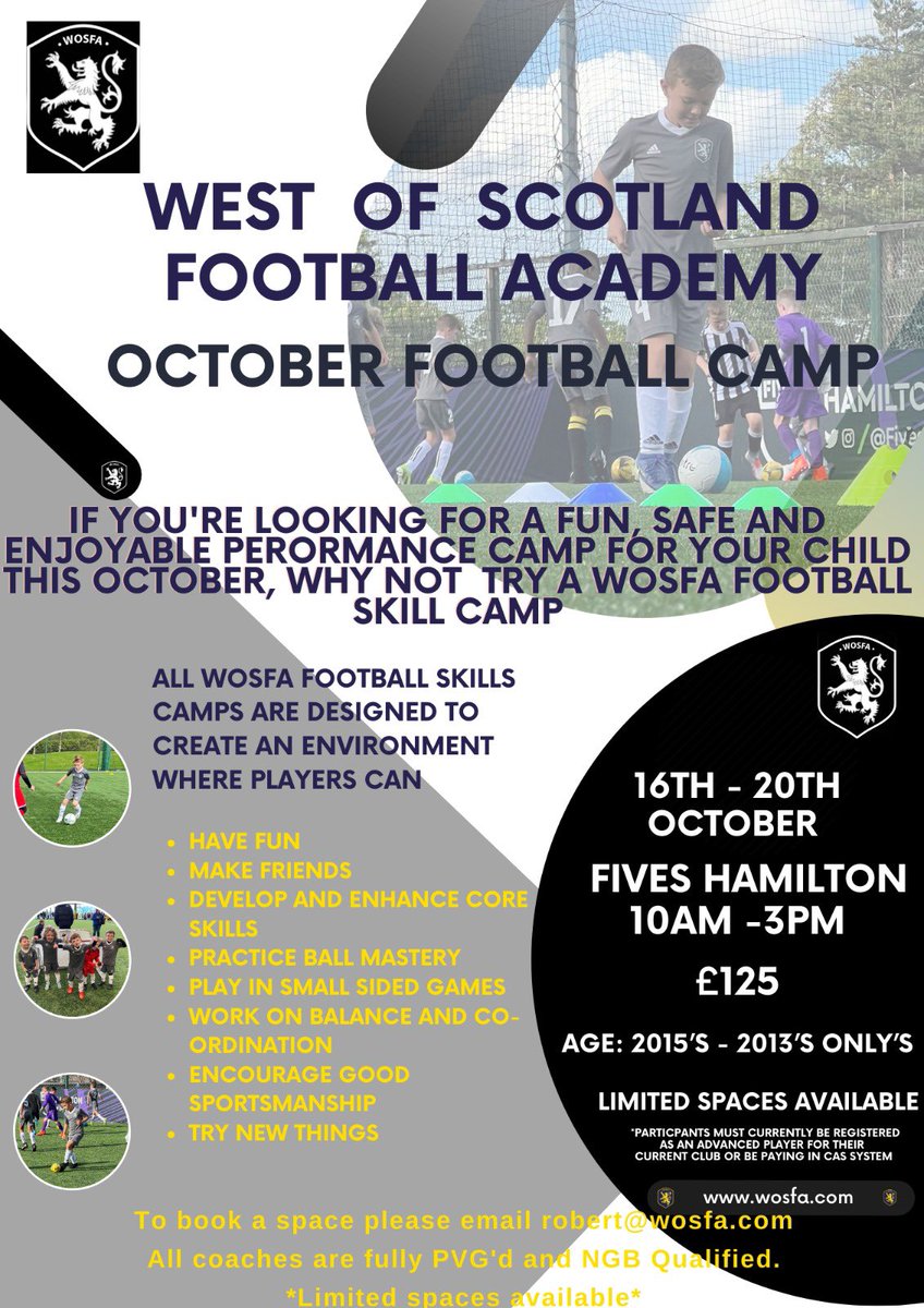 After a busy few months it’s onto our October camp. For any last minute bookings email robert@wosfa.com