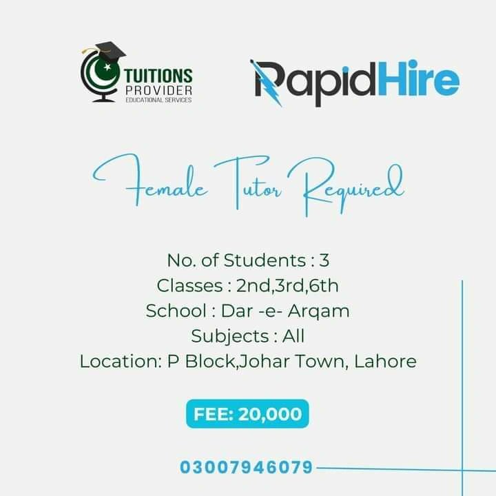 #RapidHire #RapidHireCompany #tutoring  #Education #LahoreJobs #JoinOurTeam #Hiring #hiringnow #lahore