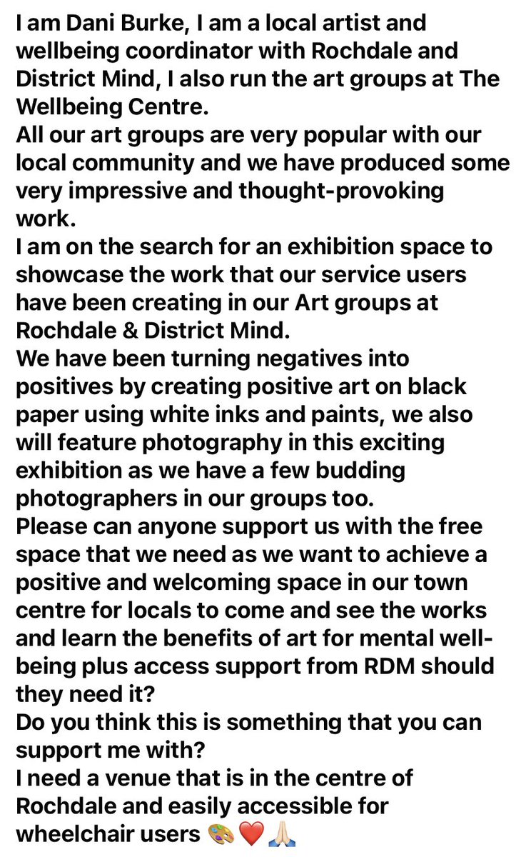 PLEASE SUPPORT ❤️🙏🏻#rochdale #artspace #artformentalhealth