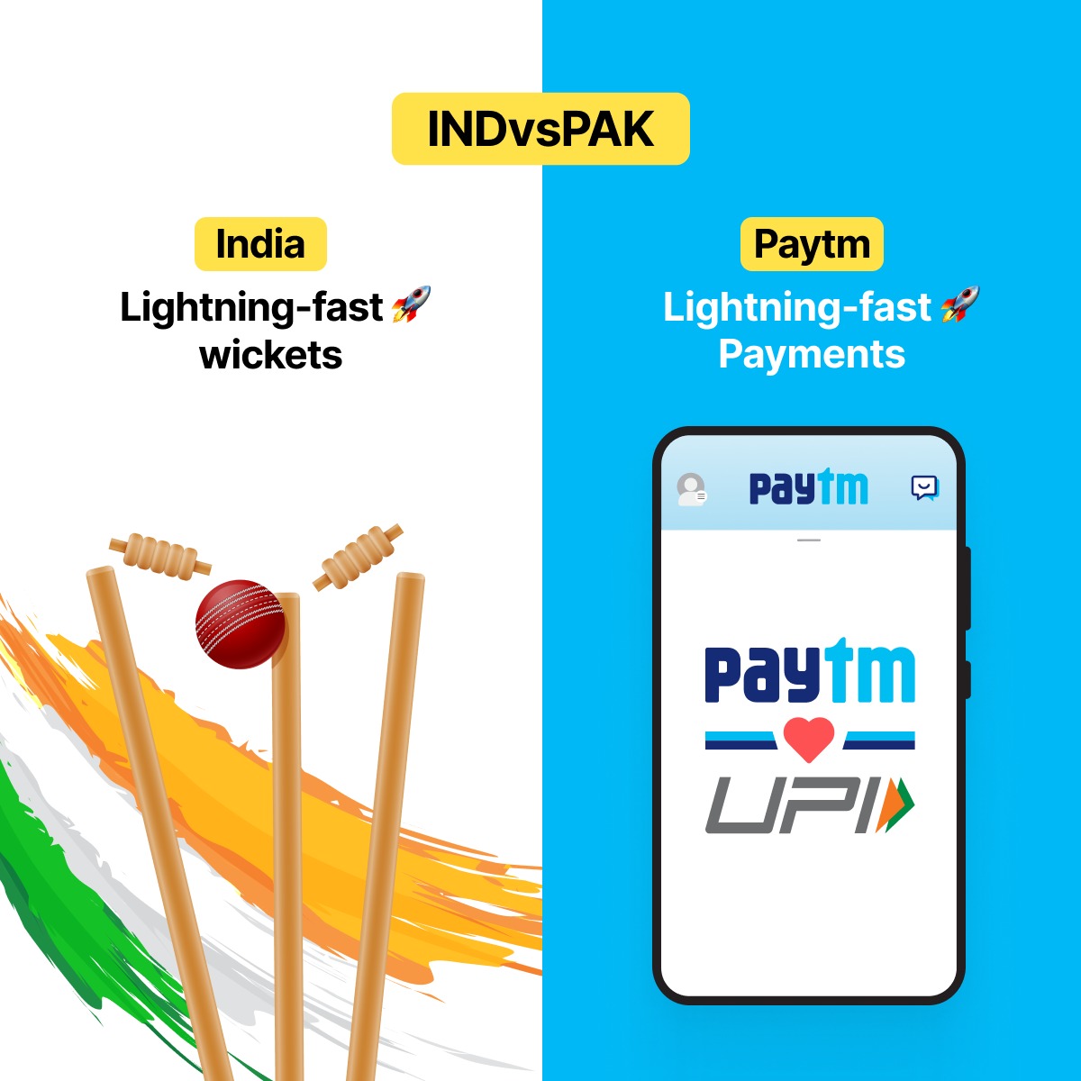 Another 𝑚𝑎𝑢𝑘𝑎 for lightning-fast🚀win! Indiaaa-Indiaaaaa🇮🇳

#IndVsPak #PaytmKaro❤️