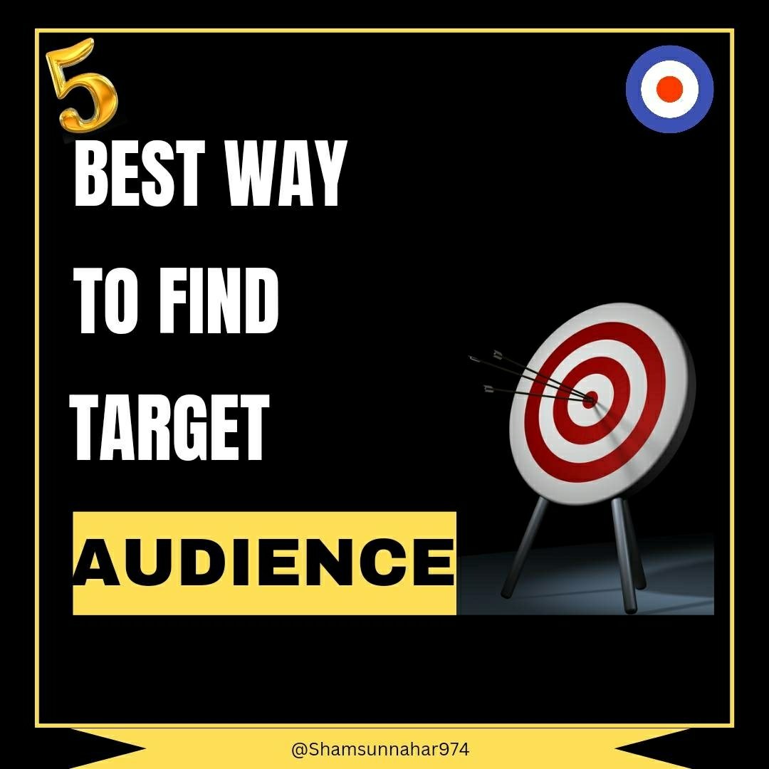 1. Market Research
2. Analyze Existing Customers
3. Competitor Analysis
4. Social Media Insights
5. Test and Refine
#TargetAudience #MarketResearch
#DigitalMarketing
#AudienceEngagement
#CustomerAnalysis
#SocialMediaInsights
#ConsumerBehavior
#BuyerPersona #CustomerS