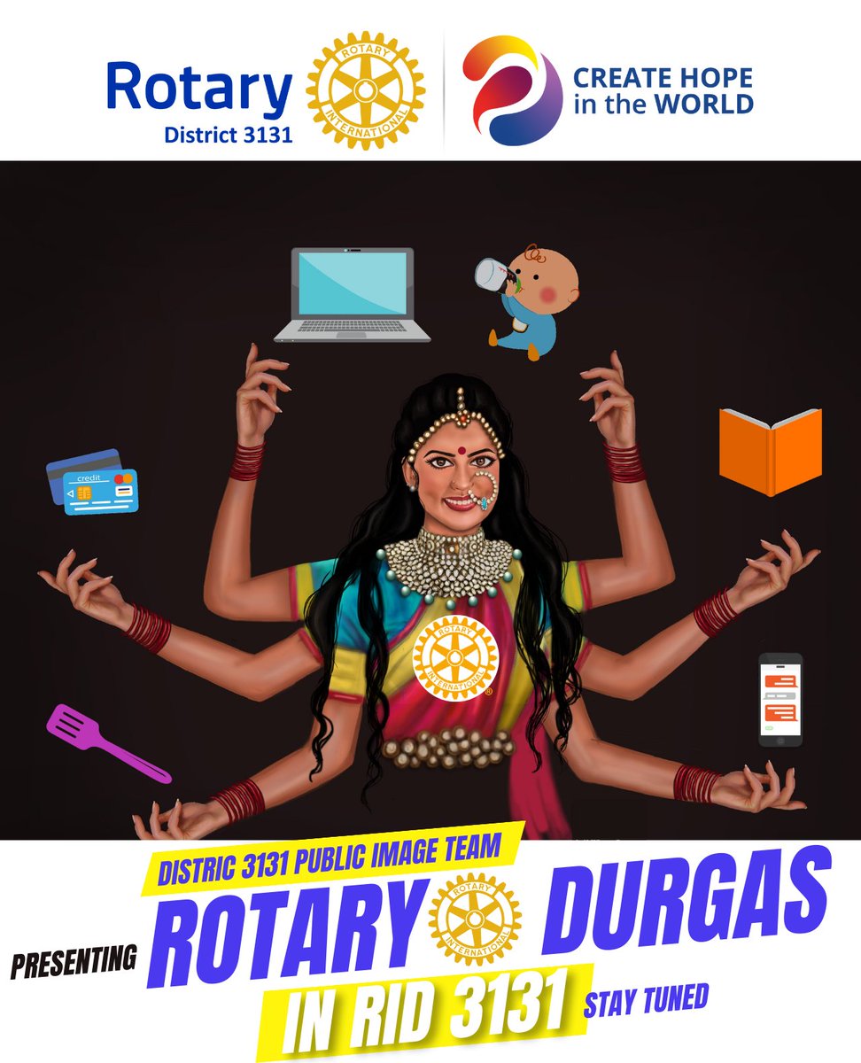 Coming soon....📣📣📣📣📣

District Public Image Team Presenting 

Rotary Durgas in RID 3131⚜️⚜️⚜️⚜️

Stay Tuned 🔆🔆🔆

#dgpankaj #manjoophadke #anilpamar #Rotary22 #rotarylovers #ImagineRotary #rotaryindia #rid3131 #shekharmehta #District3131 #jenniferjones #navdurga