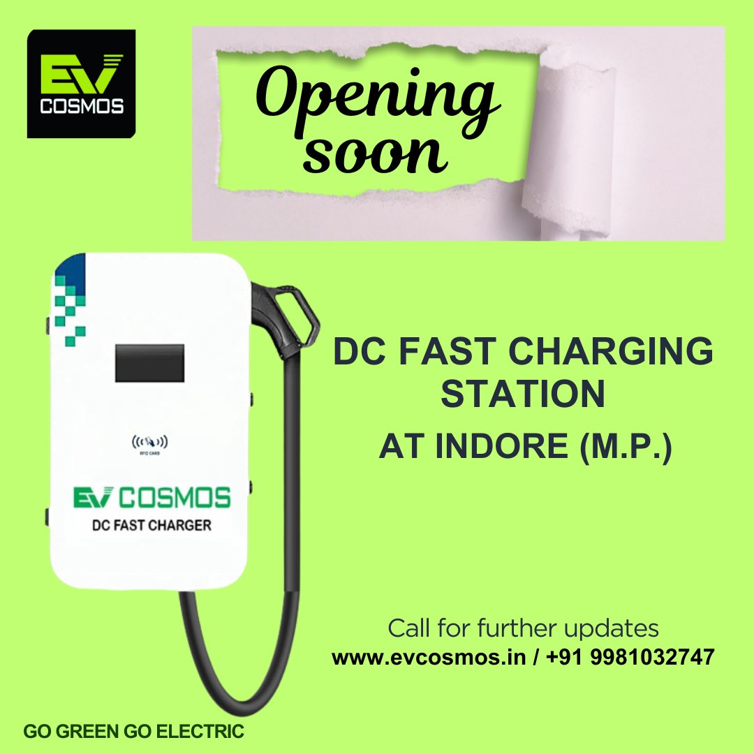 Opening Soon...
#evcosmos #openingsoon #newcharger #dcfastcharger #ev #indore #gogreengoelectric #evchargingstation