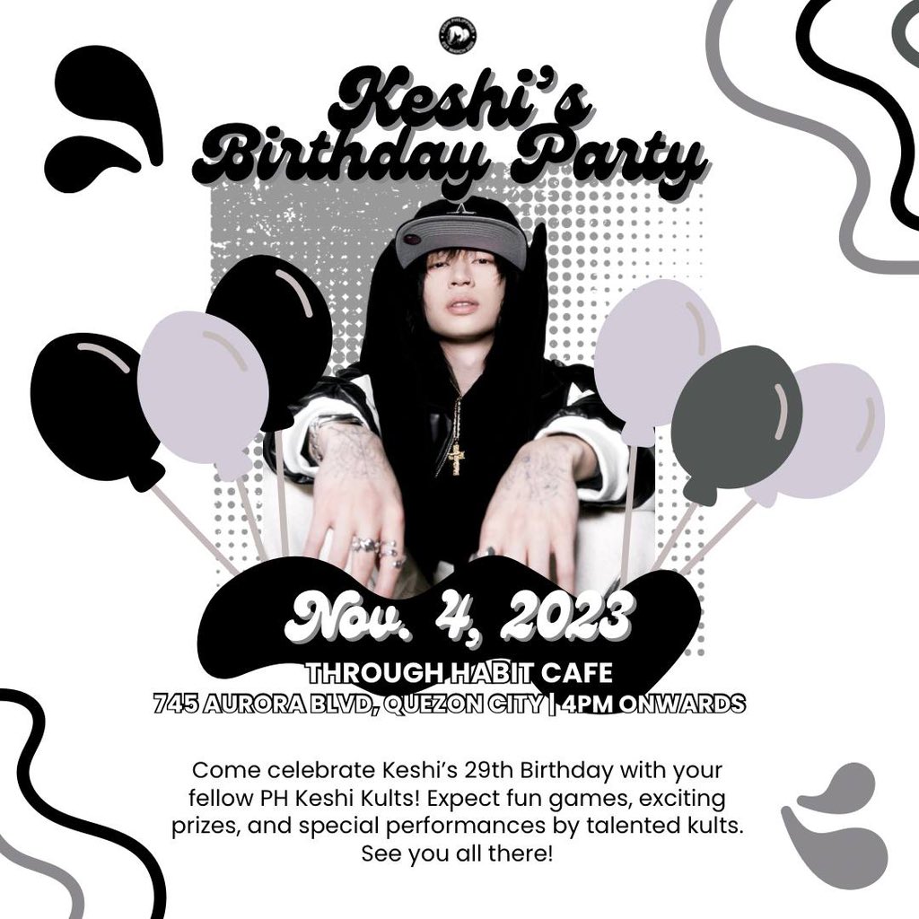 keshiPHTeam's tweet photo. #Happy29thKeshi Come and celebrate @keshimusic’s 29th birthday celebration with your fellow filo kults on November 4th (Saturday) at 'Through Habit Cafe’. Expect fun games, exciting prizes and special performances. See you all there! 

Registration Form: https://t.co/jlenZ8lwAK https://t.co/IhPtQ5Nn1k