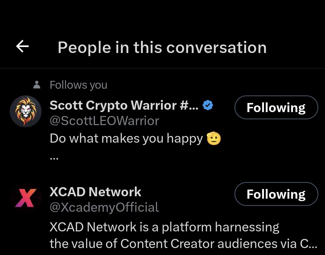 TheCryptoDjinn's tweet photo. @ScottLEOWarrior @XcademyOfficial Fingers crossed!

$XCAD #XCAD https://t.co/S2TY1Otbek