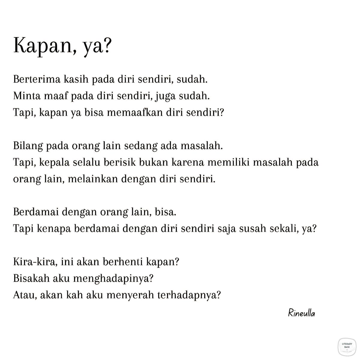 literarybase's tweet photo. Karya – Kapan, ya? Aku bahkan tidak tahu harus memulai dari mana. https://t.co/LdYaJVOW8s