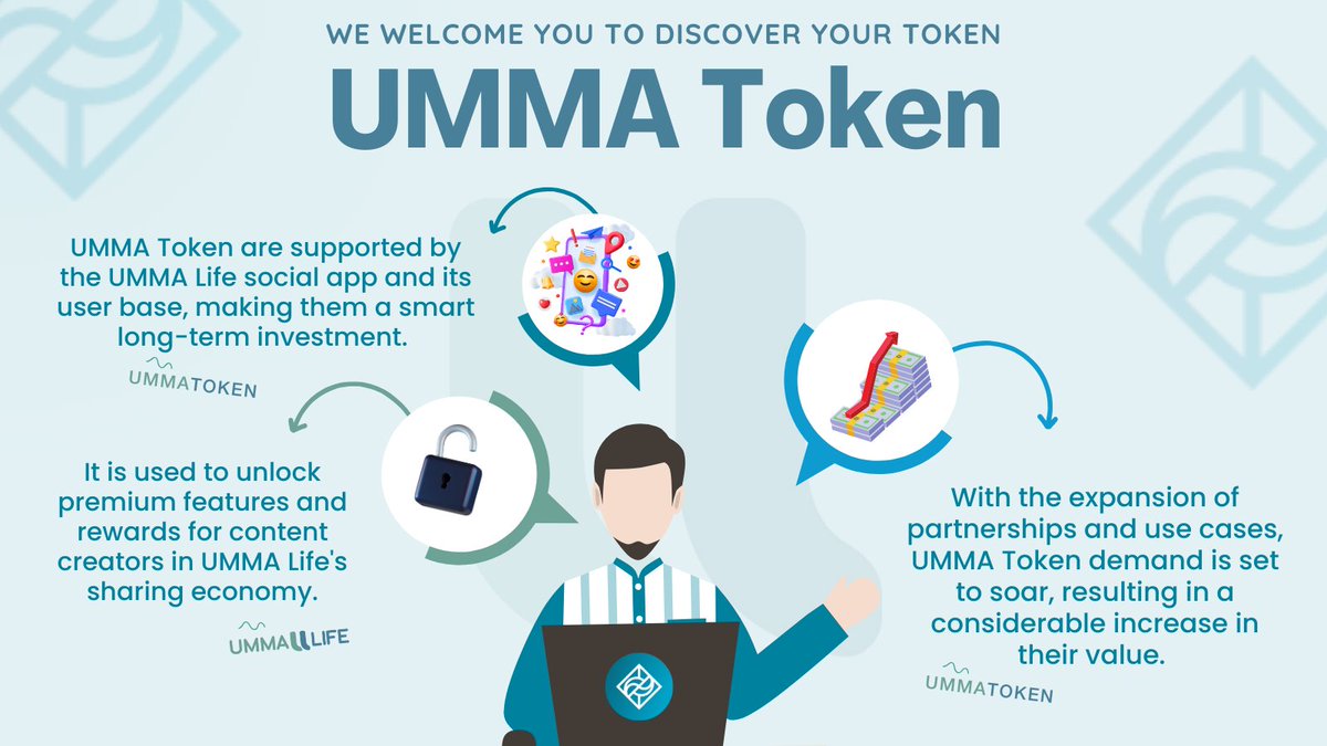 ummatoken's tweet photo. Discover UMMA Token, backed by the UMMA Life app. A smart investment with expanding use cases set to boost its value. Unlock rewards and premium features on UMMA Life. The future is here: https://t.co/wKtapJDUMH 🚀💼🎁 #UMMAToken #Crypto #UMMALife #Blockchain #Investment https://t.co/Q4W5MyuzFs