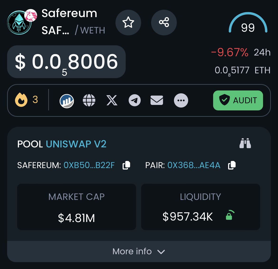 Giving away $500 in #SAFEREUM 🎁

Drop your $ETH wallet, follow &amp; RT 🔔

 1x winner will be picked in 24 hours ⏰