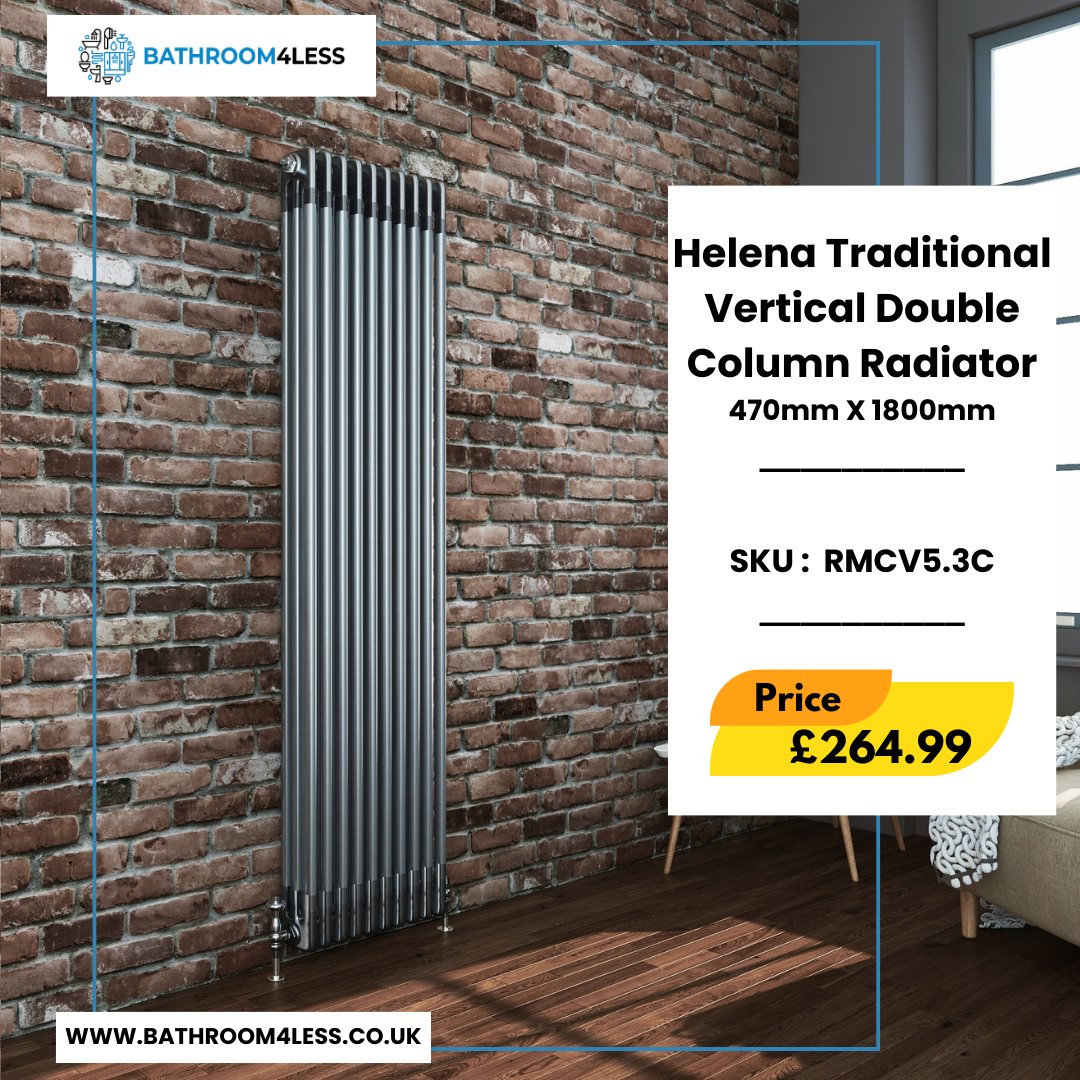 Redefine warmth and style with Helena Vertical Column Radiator!
Explore the epitome of efficiency and elegance!

Grab Yours Now,
rb.gy/4pgqj

#WarmSpaces #EfficientHeating #HomeComfort #RadiatorDesign#HomeImprovement #ModernLiving #SustainableLiving#Bathroom4less