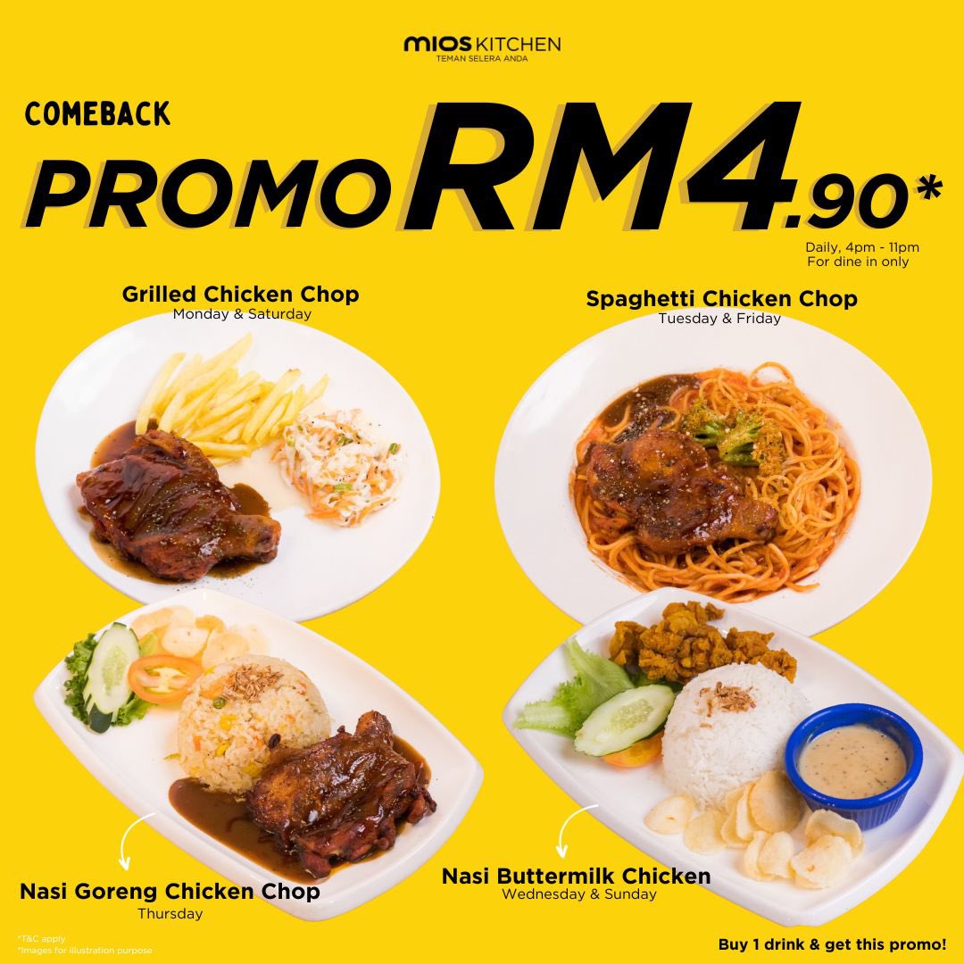 mioskitchen's tweet photo. Diatas permintaa yg ramai utk promo yg lepas..kami telah lanjutkan Promo Rm4.90* 

Korang boleh datang kesemua outlet2 mioskitchen utk enjoy menu Promo kami

Jom! https://t.co/UALCE18qF8