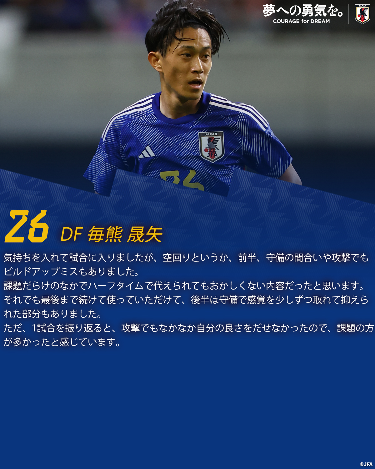 毎熊晟矢日本代表ユニフォーム DF 毎熊 晟矢(MAIKUMA Seiya) | SAMURAI BLUE | 日本代表 | JFA.jp