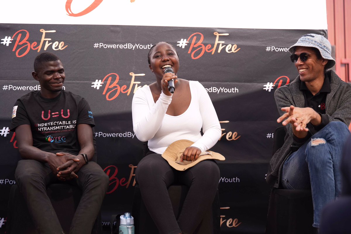 BeFreeYouth's tweet photo. We then had a panel discussion that looked at the correlation between mental health, HIV and how to cope with depression.

The panellists, Alex Gomachab, Martha Hailono and Lazarus Ndilenga, are mental health and HIV &amp; AIDS advocates. 

#BeFreeWalk4Wellness https://t.co/0tqKfIJBWi