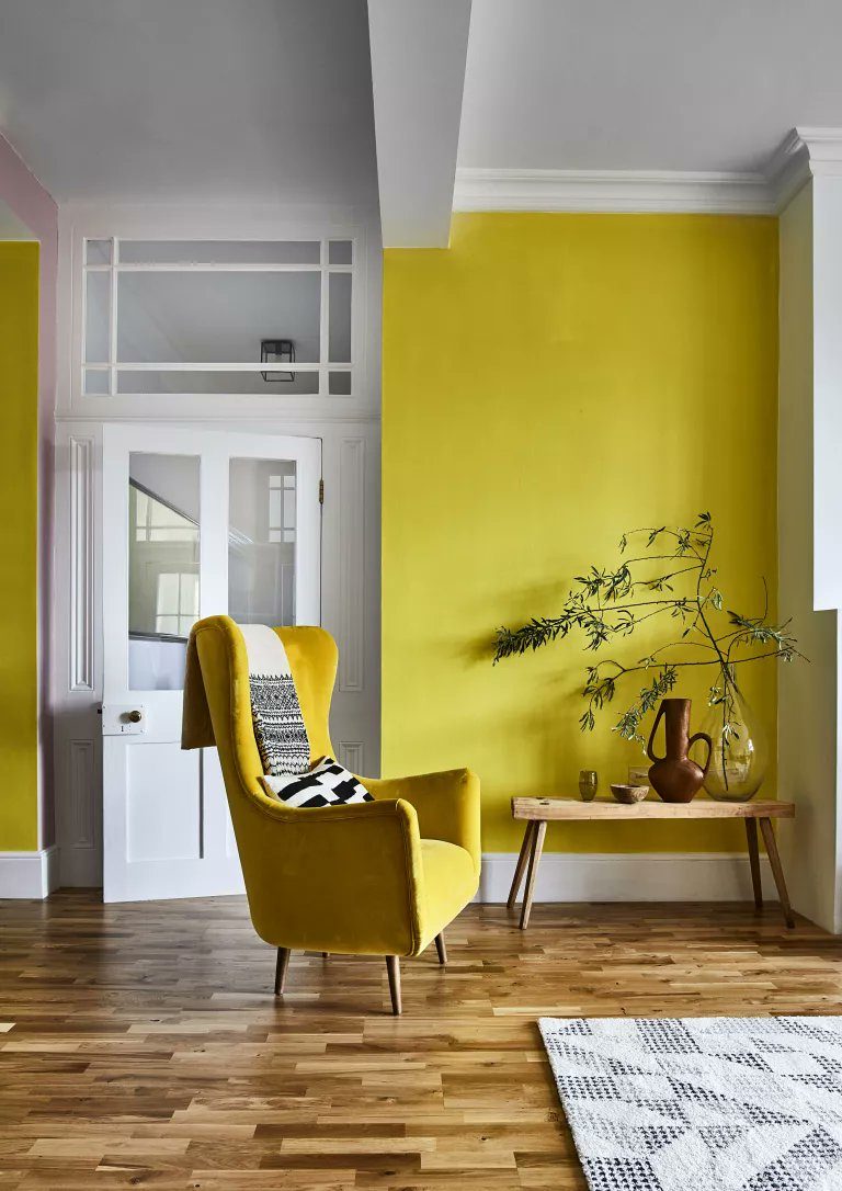 How bold do you want to get when adding yellow to a room? #interiordesign #decortips RoomDesign InteriorDesigner DesignTrends HomeProjects HomeMakeover #NicBrundson #furniture #doorhandle Original: ReactionRealty