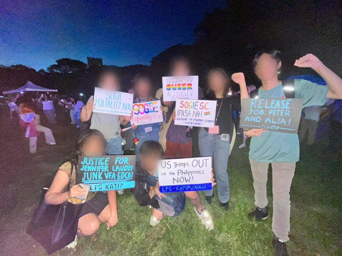 LFSKatip's tweet photo. IN PHOTOS: The League of Filipino Students - Katipunan marched alongside the Ateneo community in celebration of One Big Pride–bringing along calls for junking VFA-EDCA and bringing justice to the brutal murder of Jennifer Laude at the hands of US marine Joseph Scott-Pemberton. https://t.co/RyIyRHQWQg