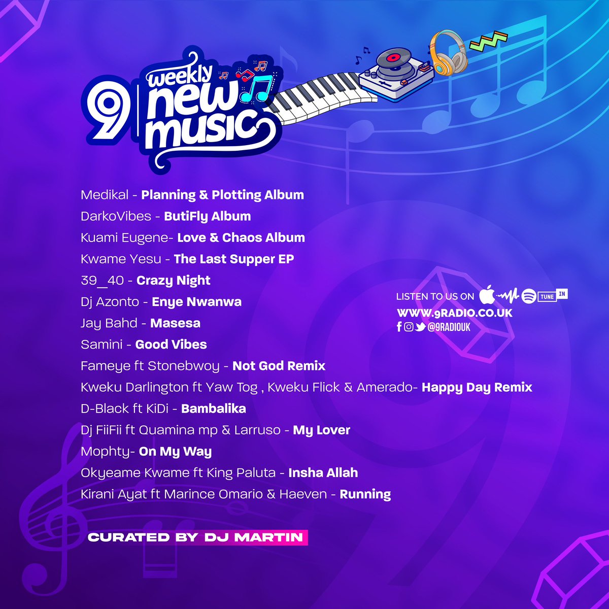 New Music 🇬🇭 @Amgmedikalmdk @darkovibes <a href="/KuamiEugene/">Kuami Eugene</a> <a href="/kwame_ysu/">bigGGEST.</a> <a href="/JayBahd1/">Return Of Okomfo Anokye👿</a> <a href="/samini_dagaati/">SAMINI</a> <a href="/Fameye/">2INAGUY</a> <a href="/KwekuDarlingGH/">Kweku Darlington</a> <a href="/DBLACKGH/">D-Black</a> <a href="/MophtyLegacy/">Mophty_legacy</a> <a href="/Okyeamekwame/">ARTIVIST</a> <a href="/KiraniAYAT/">Kirani Ayat + The Spireeet 🌍</a> . Curated by <a href="/itz_djmartin/">Dj Martin</a>