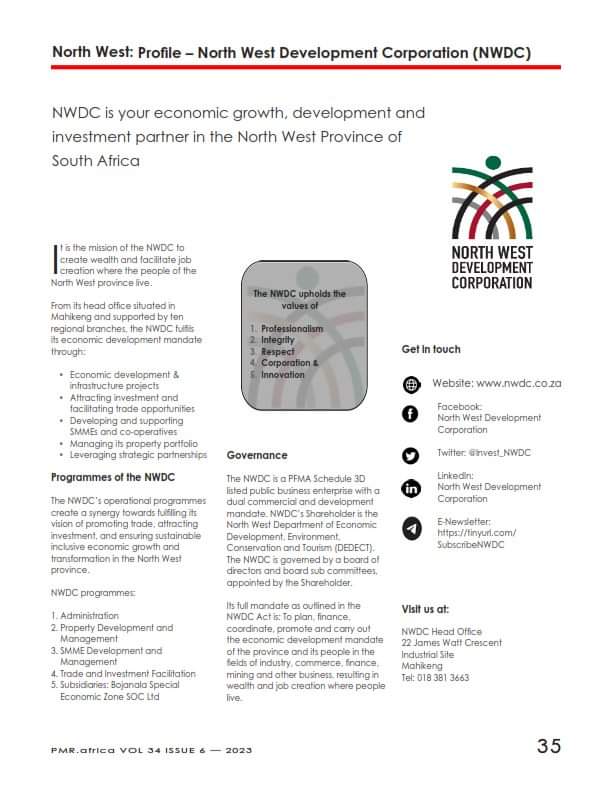 JohanHattingh50's tweet photo. #PMRafrica #developmentagencies #NorthWestProvince #economicgrowth #development #investment @Invest_NWDC Follow this link for the #digitalcopy https://t.co/mnGcb4eTl2 https://t.co/JjuFoqugdV