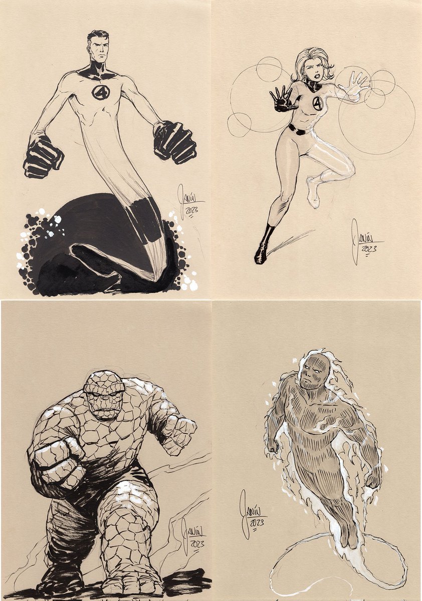 Fantastic Four by @mikeljanin 
#FantasticFour #MrFantastic #InvisibleWoman #TheThing #HumanTorch